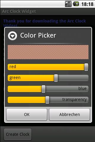 Arc Clock Android Personalization