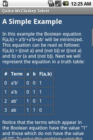 Quine-McCluskey Solver Android Tools