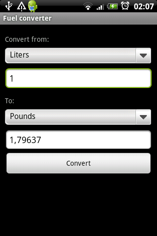Fuel converter Android Tools