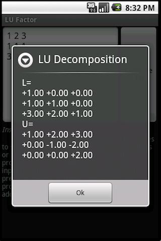 LU / PLU Matrix Factorization Android Tools
