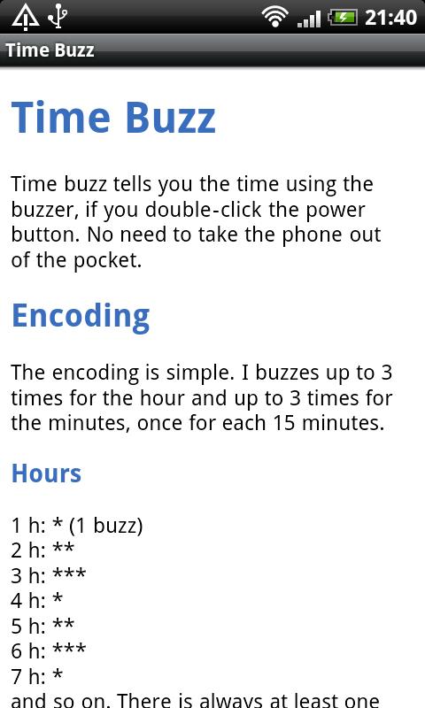Time Buzz Android Tools