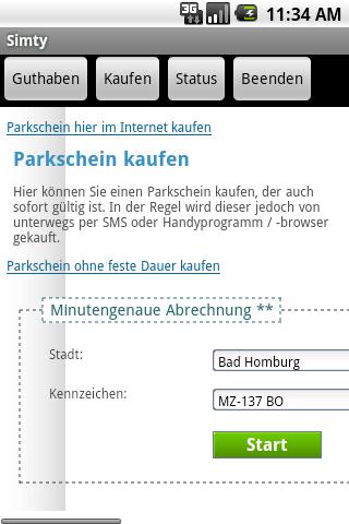 Simty Handy-Parken Android Tools
