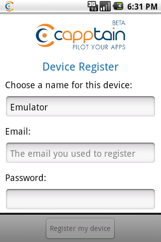 Capptain Device Register