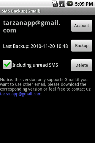 SMS Backup(Gmail) Android Tools