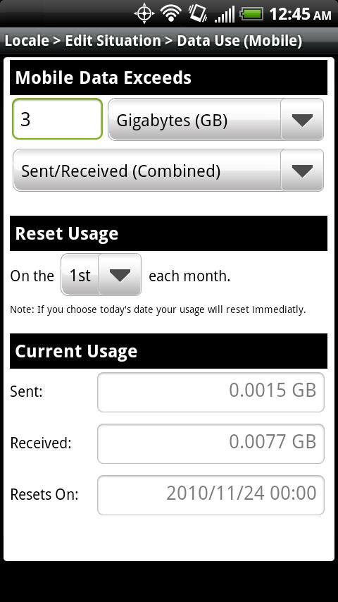 Locale Mobile Data Plugin