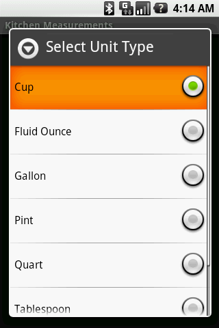 Kitchen Measurements Android Tools