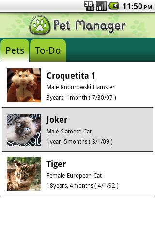 Pet Manager Android Tools