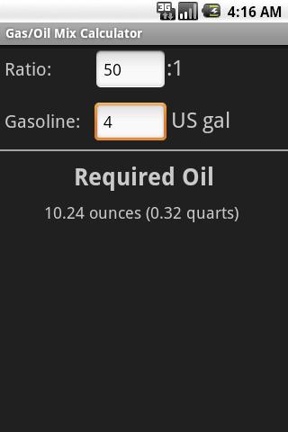 Gas/Oil Mix Android Tools