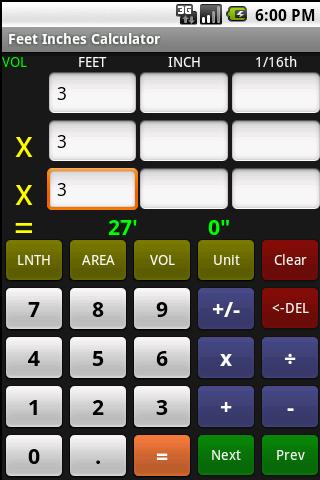 Feet Inches Calculator Android Tools