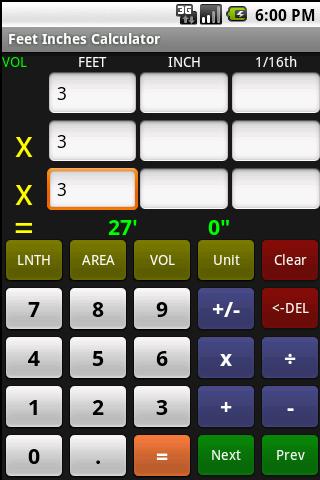 Feet Inches Calculator