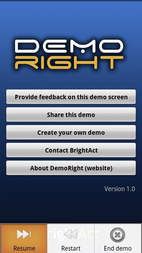 DemoRight : mobile apps demos Android Tools