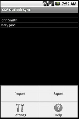 Outlook CSV synchronization Android Tools