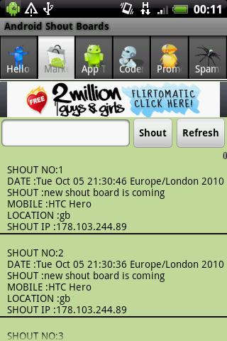 Android Shout Boards
