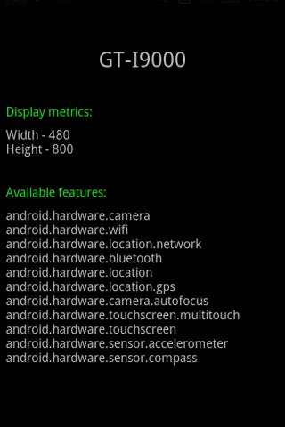 Device Name & Features Info