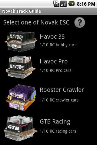 Novak ESC Track guide Android Tools