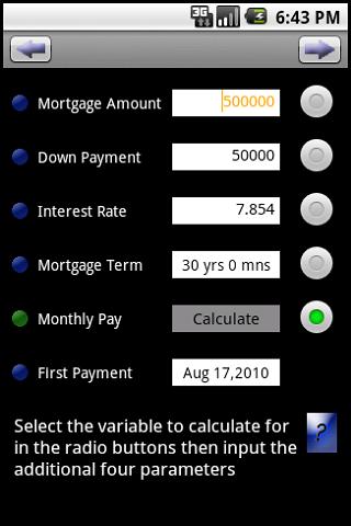 Mortgage/Credit Card Calc Android Tools