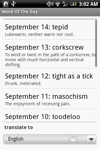 Word of the day (Word Card) Android Tools