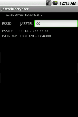 JazztelDecrypter. WEP KeyGen. Android Tools