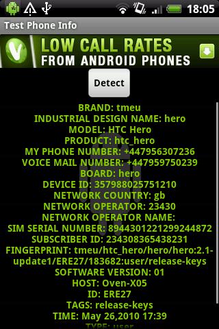 Test Phone Info