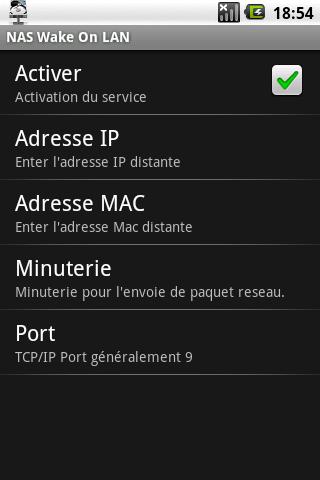 NAS Wake On LAN Android Tools