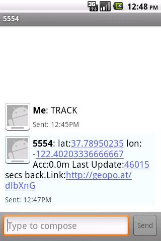 cgFinder GPS location on SMS Android Tools