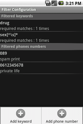 SMS Filter Android Tools