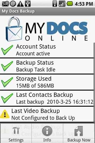 Backup by My Docs Online Android Tools