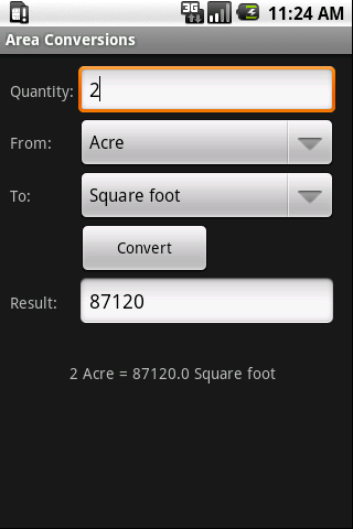Area Conversion Android Tools