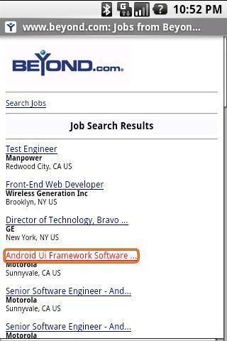 Search Jobs on Beyond.com Android Tools