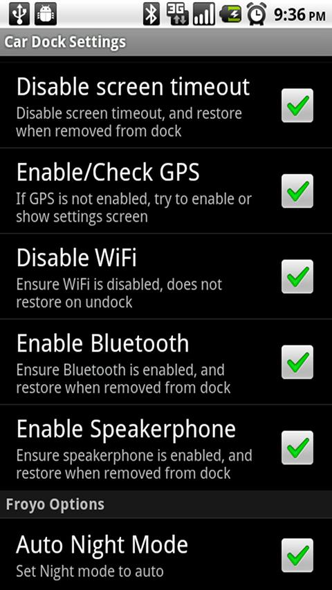Car Dock Settings Android Tools