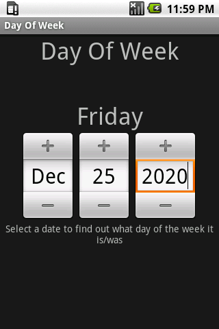 Day Of Week Android Tools
