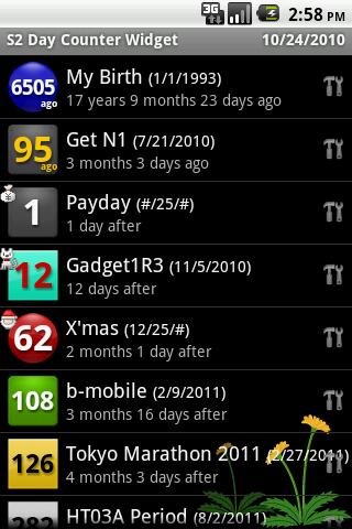 S2 Day Counter Widget Android Tools
