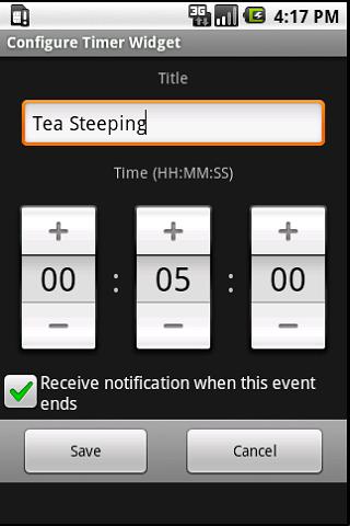 Timer Widget Android Tools