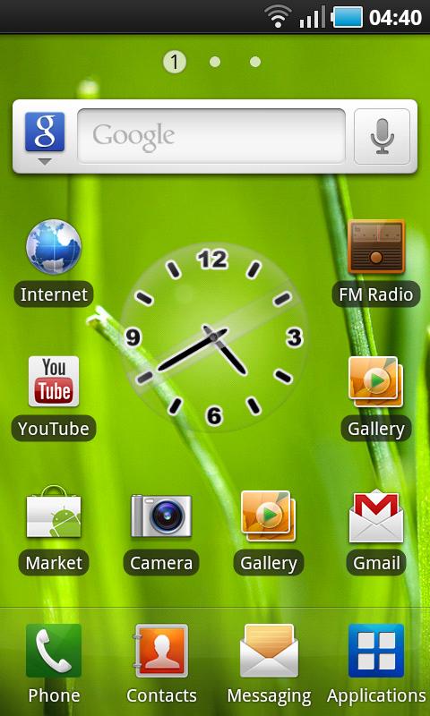Glass Clock Black Android Tools