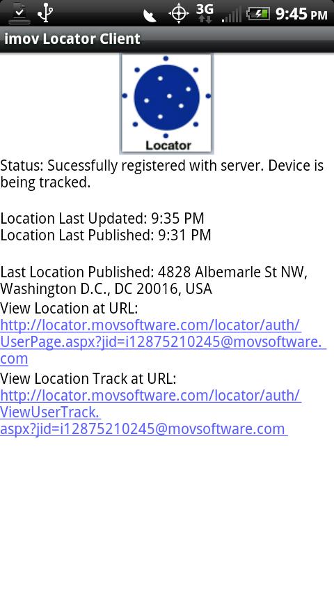 imov Locator Client (BETA) Android Tools