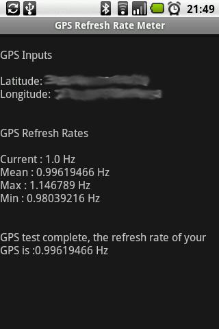 GPS Refresh Rate Meter Android Tools