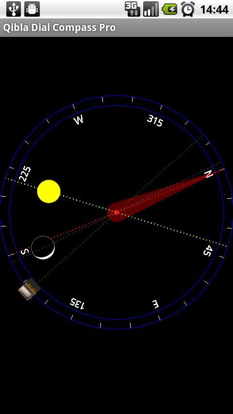 Qibla Sun Moon Dial Compass Android Tools