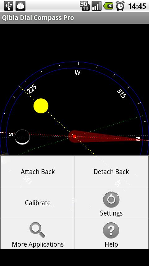 Qibla Sun Moon Dial Compass Android Tools