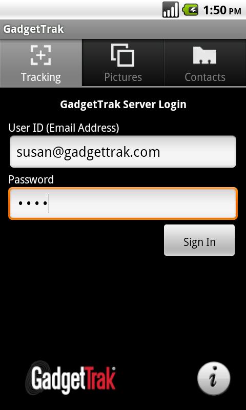 GadgetTrak® Mobile Security Android Tools