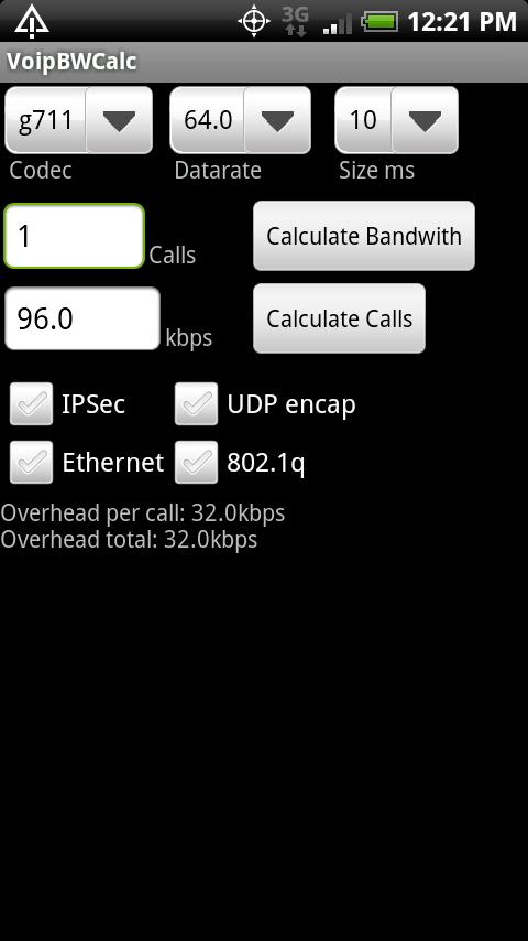 Voip Bandwidth Calculator