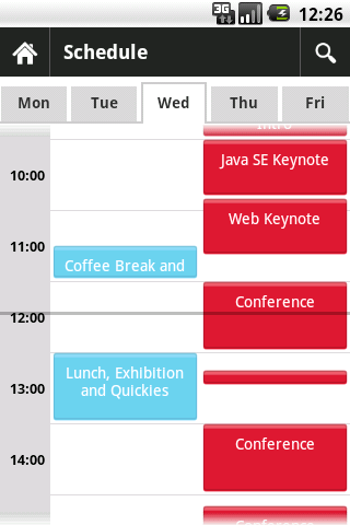 Devoxx 2010 Schedule Android Tools
