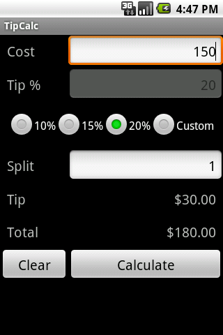 TipCalc – Tip Calculator Android Tools