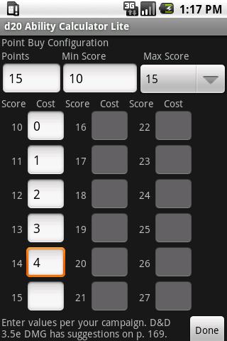 d20 Ability Calculator Lite Android Tools