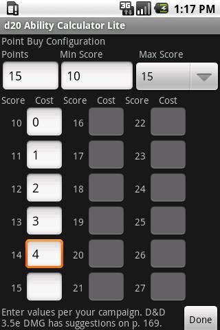d20 Ability Calculator Lite