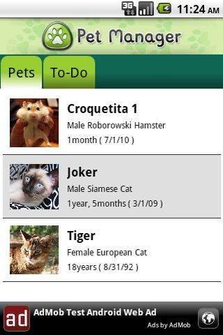 Pet Manager Free (with Ads) Android Tools
