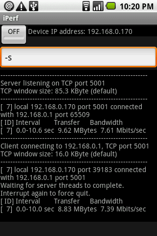 iPerf for Android Android Tools