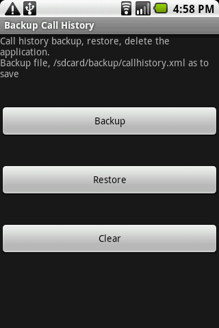 Backup Call History