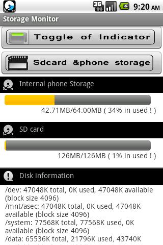 Storage Monitor (NV Memory) Android Tools