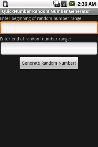 Quick Random Number Generator Android Tools