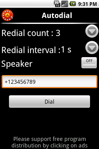 Autodial autorecall,dialFREE